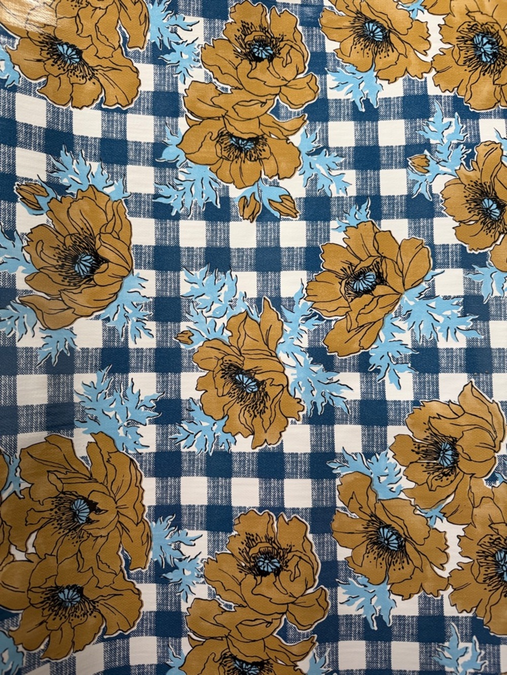 Vintage Gingham Floral Vinyl Rolls